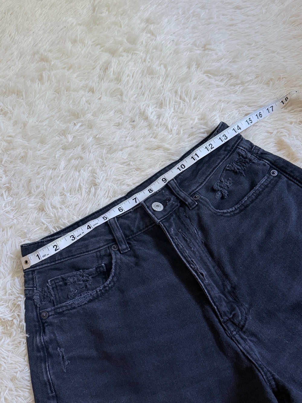American Eagle Outfitters Black Distressed Denim Cutoff Shorts - Picture 3 of 6